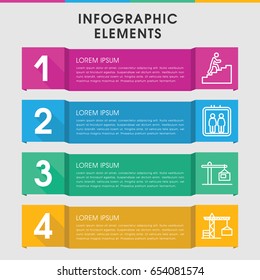 Modern elevator infographic template. infographic design with elevator icons includes elevator. can be used for presentation, diagram, annual report, web design.