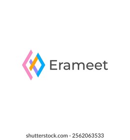 Modern EM, E, M letter logo design template vector for graphic branding element