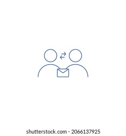 Modern email communication icon vector
