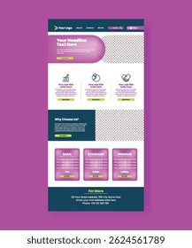 Modern email newsletter template for blogger website page ui interface layout design, Business marketing website page, website heard design for website page layout