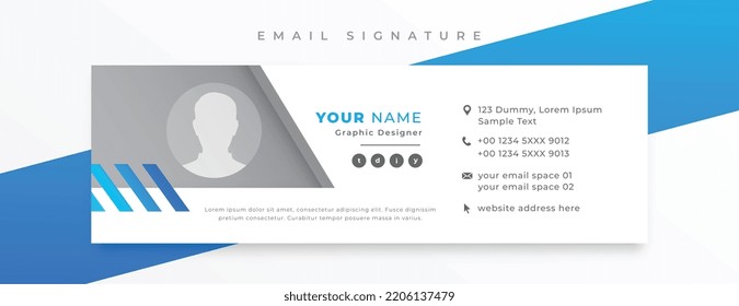 modern email signature card template with social media profile design 