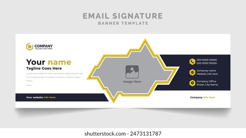 Modern Email Signature Corporate Template Design. Mailers Personal Business Minimalist Banner