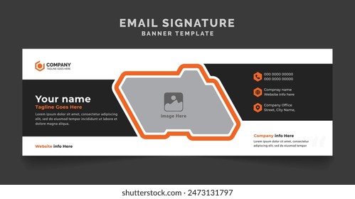 Modern Email Signature Corporate Template Design. Mailers Personal Business Minimalist Banner