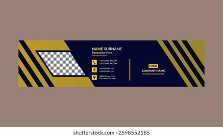 Modern Email Signature Design. Artistic Template Display for Promotional Campaign.