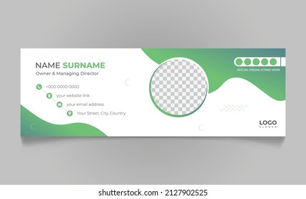 Modern email signature design template, creative corporate email signature design layout.