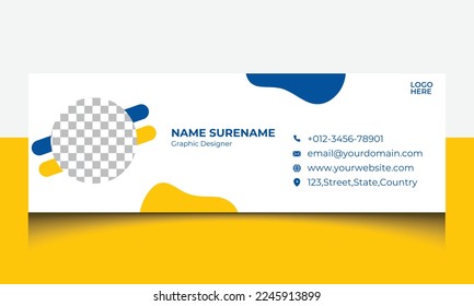 Modern email signature design template or email header footer for personal social media cover. Creative business email signature design template 
