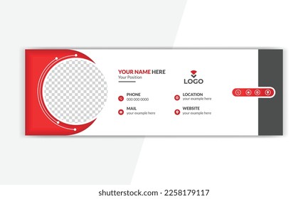 modern e-mail signature design template. Email signature or email footer and personal social media cover design.