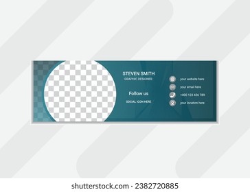 modern email signature design template for business on black friday or personal use. trendy email signature design with round or circle shapes combinations.