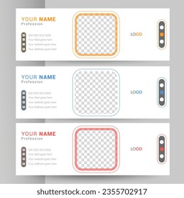 Modern Email Signature Design , vector file layout template