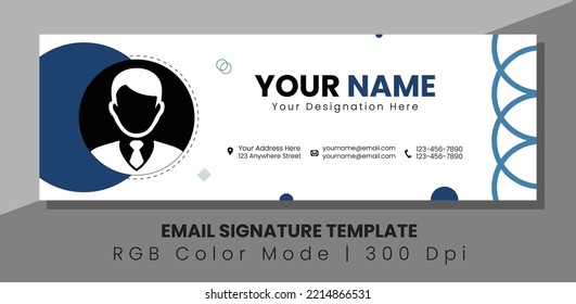 Modern Email Signature. Professional, Vector, Abstract, Modern, and Creative Business Email Signature Template Design.