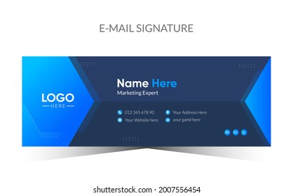 modern email signature template design or email footer, personal social media cover premium vector