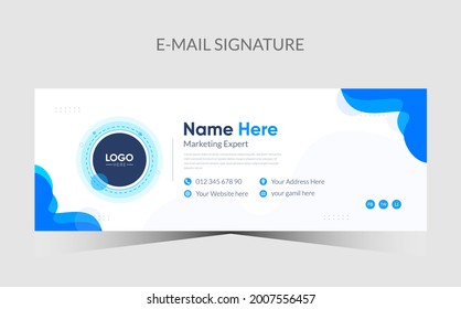 modern email signature template design or email footer, personal social media cover premium vector