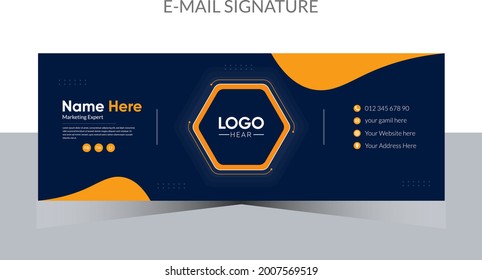 modern email signature template design or email footer, personal social media cover premium vector