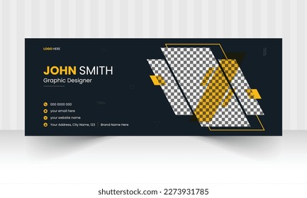 Modern Email Signature template design layout business email signature vector banner, business corporate company identity professional email signature design minimalist personal web social media cover