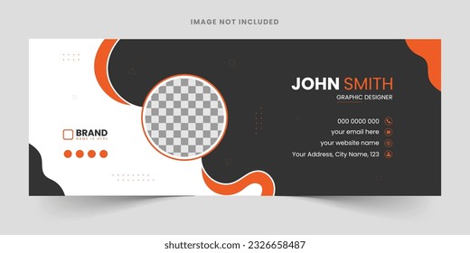 Modern Email Signature template design layout business email signature vector banner, business corporate company identity professional email signature design minimalist personal web social media cover