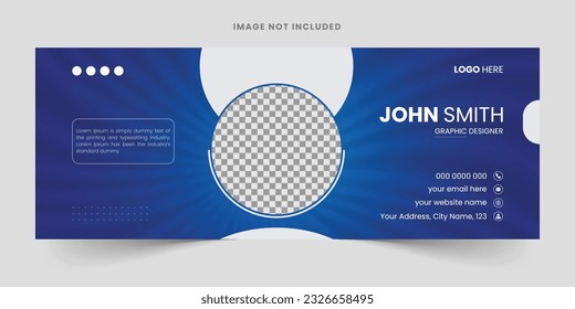 Modern Email Signature template design layout business email signature vector banner, business corporate company identity professional email signature design minimalist personal web social media cover