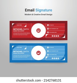 modern email signature template and social media cover design.