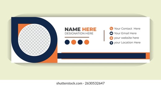 Modelos modernos de assinatura de e-mail, design de vetor colorido e elegante, modelo de vetor de assinatura de e-mail criativo, profissional e elegante