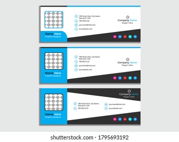 Modern email signature vector templates
