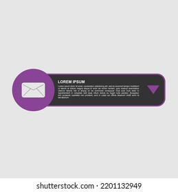 Modern email symbol infographic element for your web desin