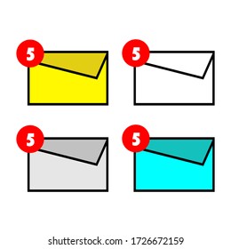 Modern E-mail Text Message Icon and Creative Colorful Vector illustration of Envelope