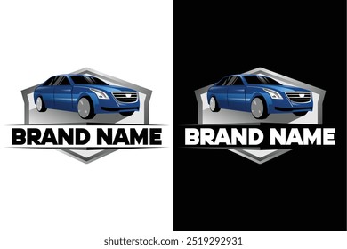 modern emblem bade automotive luxury car illustration vector logo design