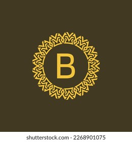 Modern emblem initial letter B ornamental tribe pattern circular logo