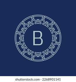Modern emblem initial letter B ornamental tribe pattern circular logo