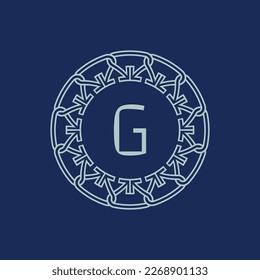 Modern emblem initial letter G ornamental tribe pattern circular logo