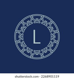 Modern emblem initial letter L ornamental tribe pattern circular logo