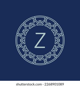 Modern emblem initial letter Z ornamental tribe pattern circular logo