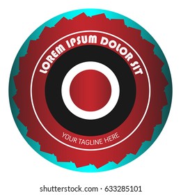 Modern Emblem logo concept red 