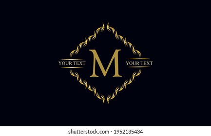 Modern emblem, monogram with the letter M. Icon, company brand. Logo design for business, beauty industry, cosmetics, salon, boutique, company, corporation.