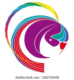 A modern emblem for social organizations, unions and associations. A colorful emblem with rainbow for societies and companies.