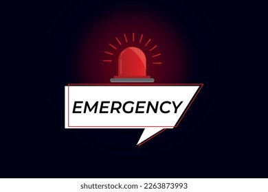 Modern emergency word concept flat vector illustration