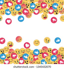 Modern emoji design on white background. Social Network emoticons illustration vector.