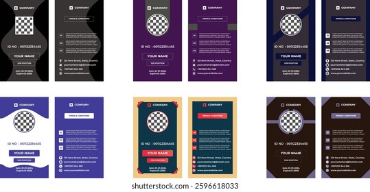 Modern Employee ID Card Template Professional Business Identity Badge Design