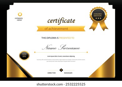 funcionário moderno do certificado de excelência mensal