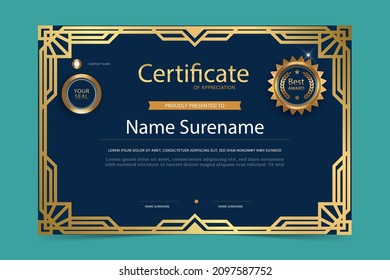 Modern Employee Of The Month Or Year Certificate Design Template