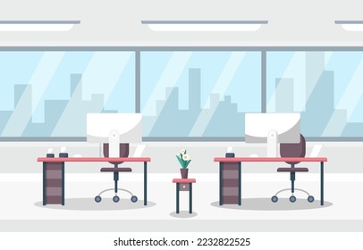 Modern empty ciity office room - vector