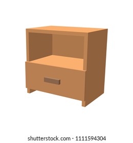 Modern empty nightstand. Isolated on white background. 3d Vector illustration.