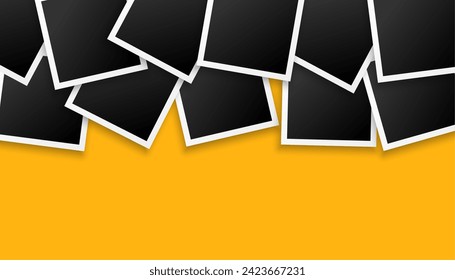 modern empty photo border frame template design vector