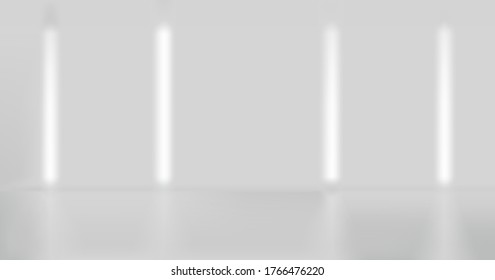 Modern empty studio background with lamps and glow and blue effect. 3D studio room background for photography and presentation your item. Abstract background modern room. Vector illustration