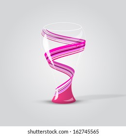 Modern empty vector glass vase.