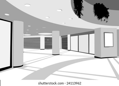 modern enclosed shopping center background