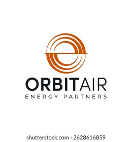 Modern energy investment logo with orbit design, symbolizing growth, partnership, and global impact. Ideal for energy funds, corporate investors, and strategic energy businesses.