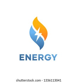 Modern Energy Leaf Logo Design Idea