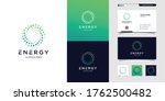 Modern energy logo and business card design. solution, positive, modern, energy, icon, Premium Vector