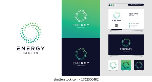 Modern energy logo   business card design  solution  positive  modern  energy  icon  Premium Vector
