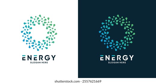 Modern energy logo and business card design. solution, positive, modern, energy, icon, Premium Vector
